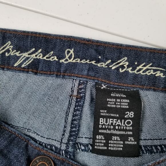 Buffalo David Bitton Blue Denim Jeans Fendi Stretch Flare Boot Flap Pockets 28 - Picture 3 of 4